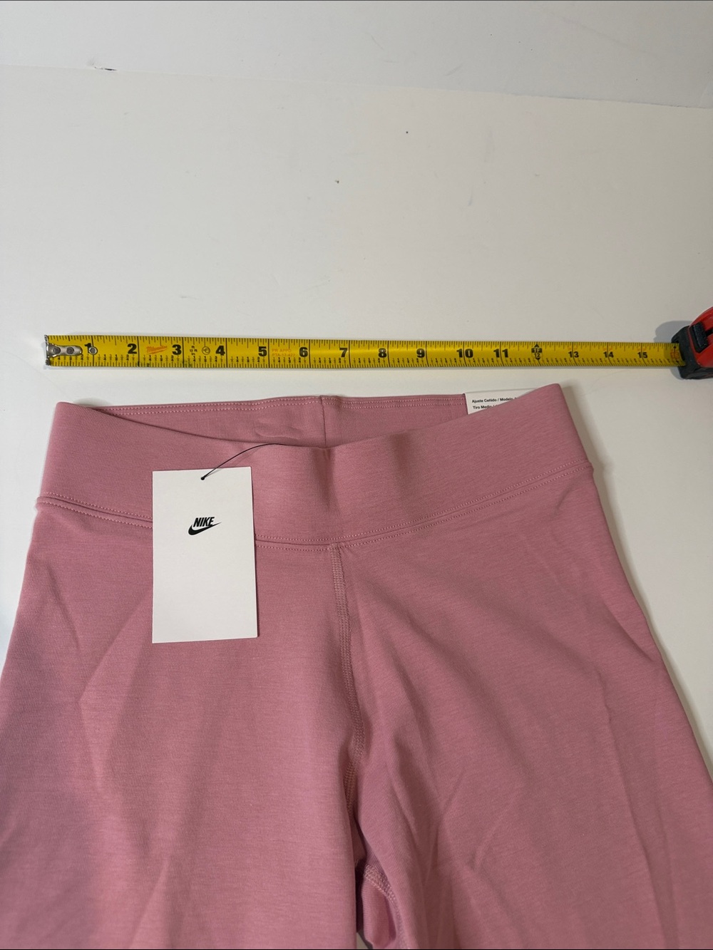 Nike Women's Dusty Rose Bike Shorts Mid-Rise - Picture 7 of 8